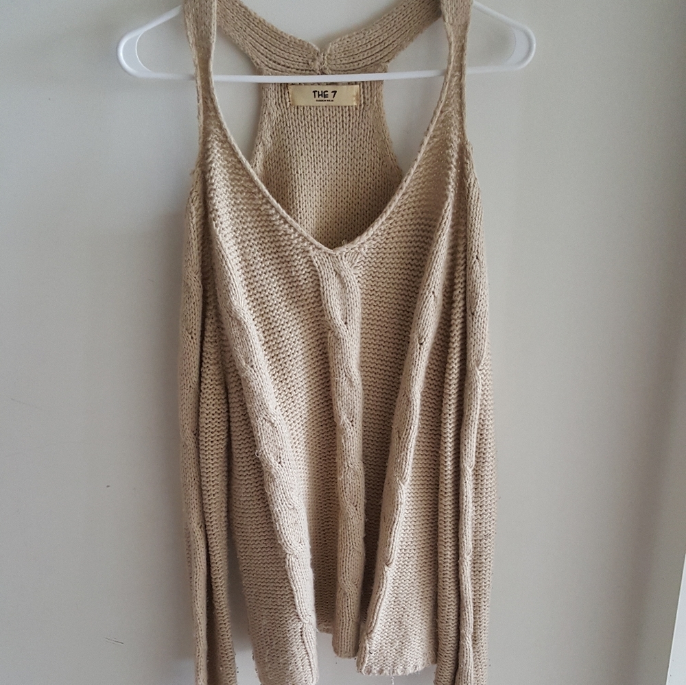 Almond Cold Shoulder Sweater